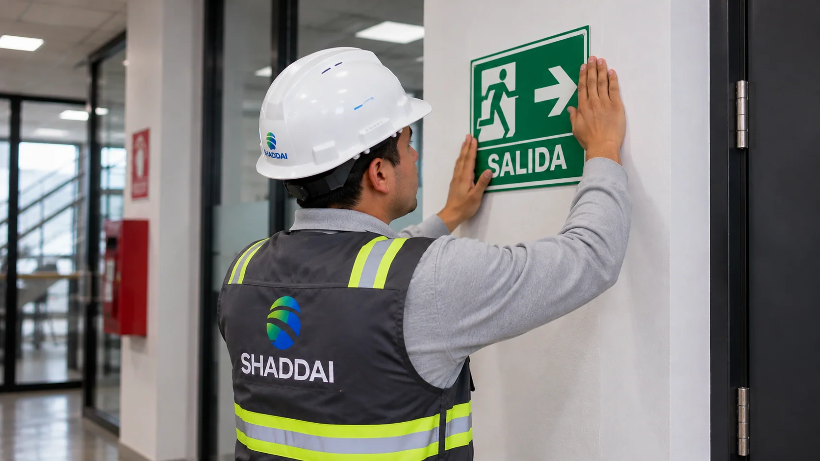 Instalación de señalización de evacuación